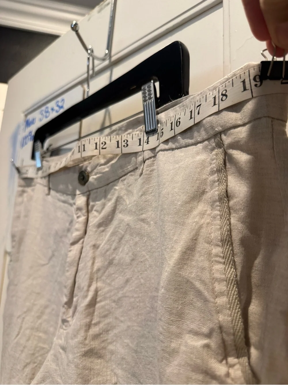100% Linen Men's Light Beige Linen Trousers